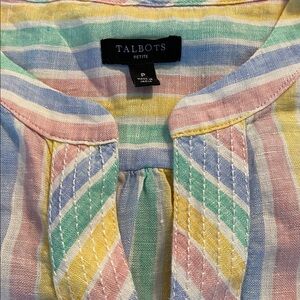 Talbots Linen Pastel Stripe Tank Size P (2021)